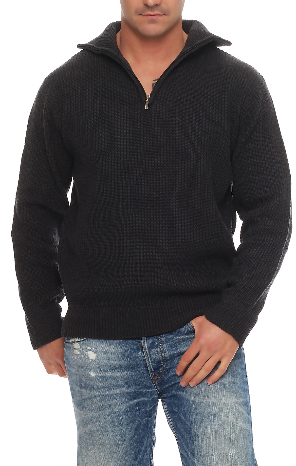 Half Zip Pullover Herren - Troyer Mit Stehkragen, Dünner Fleecepulli Für Winter